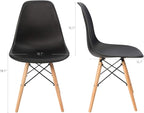 Furmax Modern Style Dining Chair Mid Century Modern DSW Chair, Shell Lounge Plastic Chair for Kitchen, Dining, Bedroom, Living Room Side Chairs Set of 4(Black)