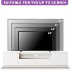 102" White Modern Entertainment Center for 55/65/75/85 inch TV, Included TV Stand and Glass Display China Cabinet, 2-Piece Media Console with Drawers for Living Room (AB-102 Cabinets Set)
