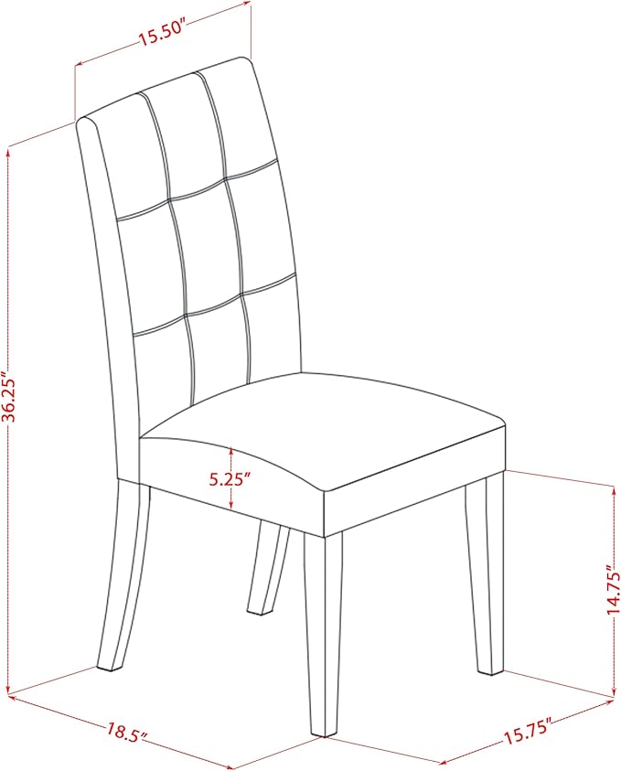 East West Furniture ANAS3-AWA-27 3 Piece Modern Dining Set consists A Dinning Table and 2 Light Gray Polyester Fabric Dinner Chairs, Antique Walnut