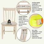 Set of Two Cafe Dining Chairs, Unfinished