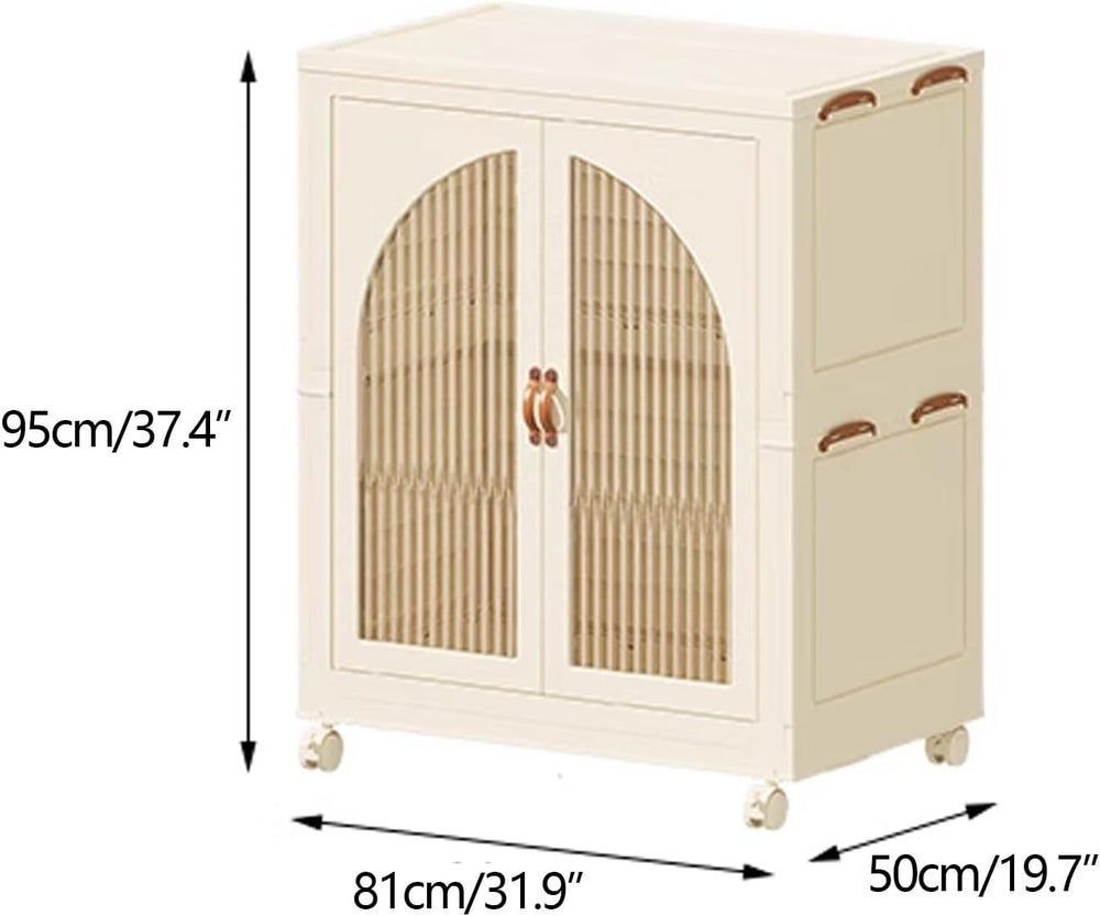 Heavy Duty Clothes Rack - Portable Foldable Wardrobe with Hanging Space on Wh...