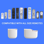 SUNFICON Remote Holder Wall Mount TV FAN Remote Control Holder Bedside Caddy Wall Organizer Phone Holder for Office Adhesive Media Player Controller Holder Box Tray Home Desk Nightstand White 3 Small