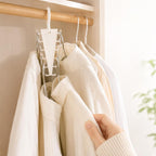 V Shaped Double-Sided Closet Organizer Hanger, 360° Rotating Multi-Layer Vertical Clothes Storage Rack with 12 Hooks, Space Saving Organizer for Hats, Scarves, Belts, Bags and Ties (8PC)
