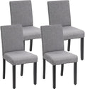 FDW Dining Chairs Set of 4,Dining Room Chairs Kitchen Chairs Elegant Design Modern Fabric Upholstered Dining Chairs,Fabric Grey