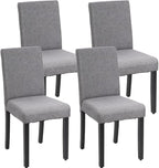 FDW Dining Chairs Set of 4,Dining Room Chairs Kitchen Chairs Elegant Design Modern Fabric Upholstered Dining Chairs,Fabric Grey