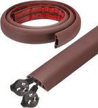 HARFINGTON 4ft Cord Cover Floor W0.6 x H0.33 Inner Channel PVC Hide Extension Cable Floor Wire Hider Wire Covers Protector for Prevent Cable Trips Cables Management, Coffee
