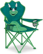 Kids Portable Folding Character Chair (Dinosaur) with Carry Bag - Durable Steel Frame, Built-in Cup Holder