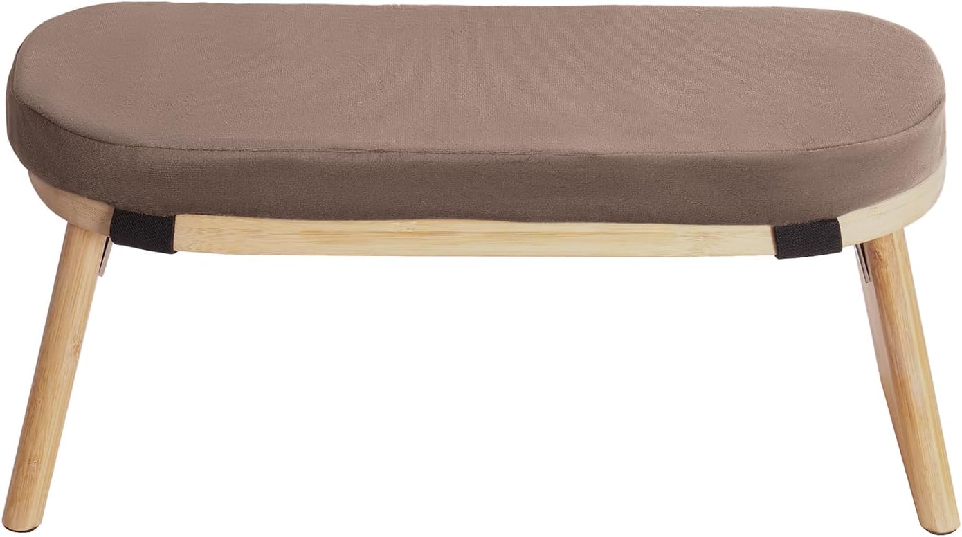 Coffee Brown Wooden Meditation Bench - Foldable & Ergonomic! Perfect for Home Use. Transform Your Space into a Zen Retreat. Ideal for Kneeling Meditation. Comfortable & Space-Saving!