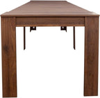 KEIKI 20”-118.5”L Extendable Foldable Dining Room Table for 1-10 People, Wood Modern Rustic Rectangle Expandable Kitchen Living Meeting Room Furniture, 6 Tabletop Length Options, Walnut