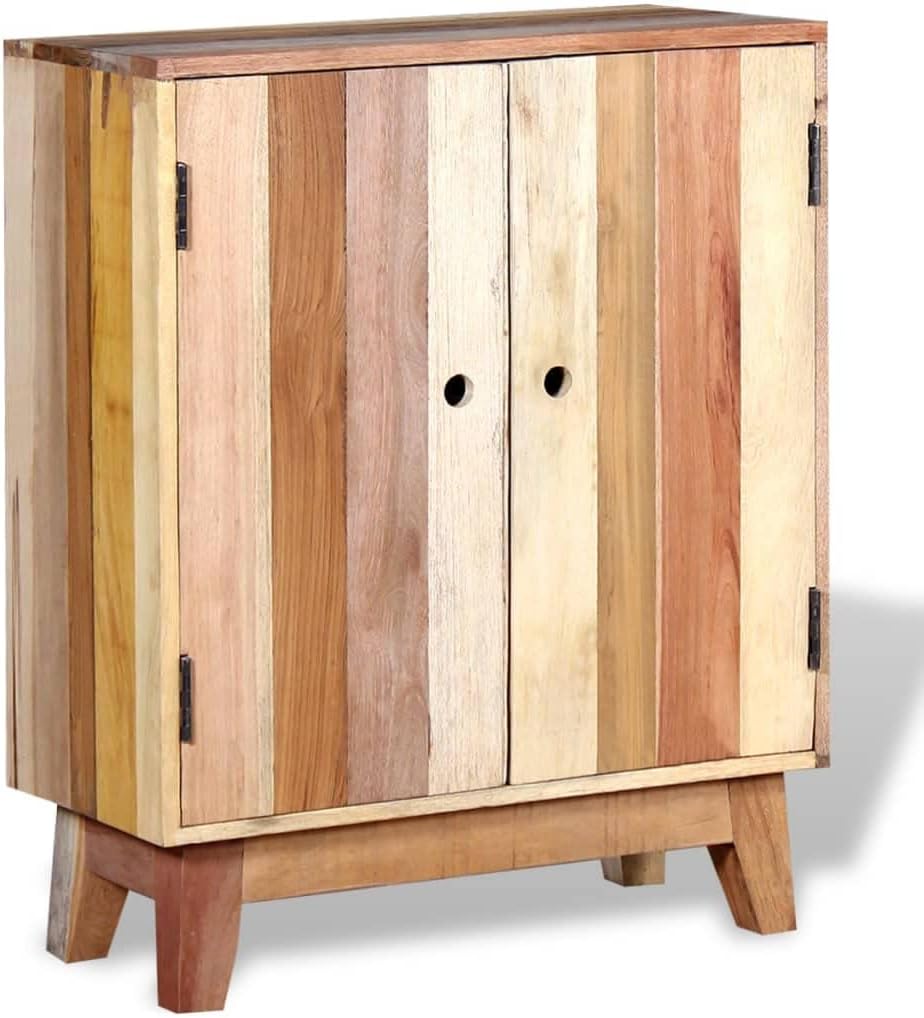 Retro Solid Reclaimed Wood Sideboard with Ample Storage, Handmade Craftsmansh...