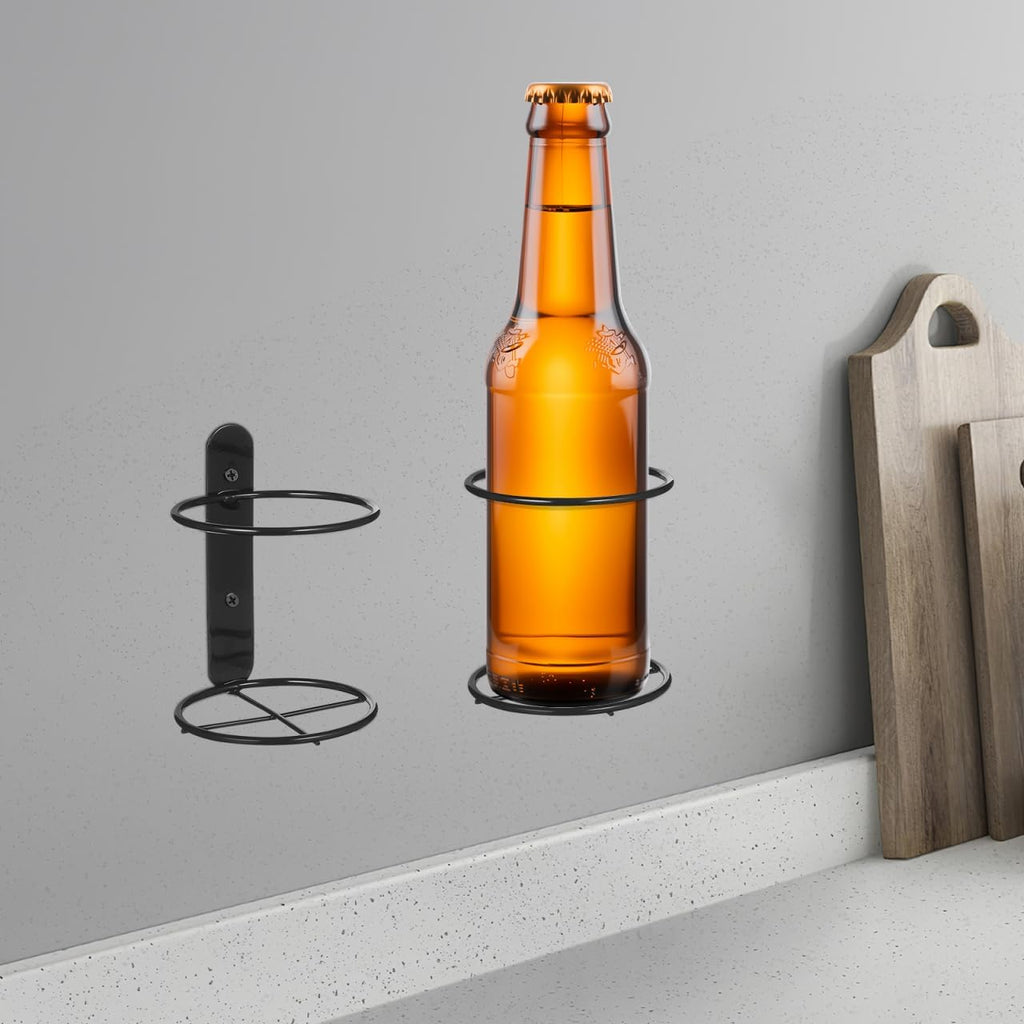 GALPADA Wall Mounted Wine Rack 2-Pack Single Bottle Holder Metal Wine Shelf for Home Bar Kitchen Dining Room Display Storage