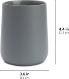 Matte Gray Toothbrush and Toothpaste Holder and Cup for Bathroom Vanity and Countertop, Round Organizer for Electric Toothbrushes, Floss, Razors, Cotton, and Mouthwash