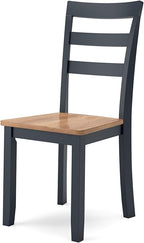 Signature Design by Ashley Gesthaven Solid Wood Frame Dining Chair, Set of 2, Blue/Natural