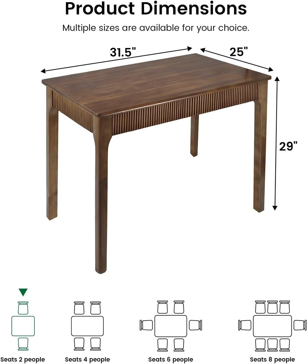 31.5" Solid Wood Dining Room Table for 2,Modern Farmhouse Rectangular Ki...