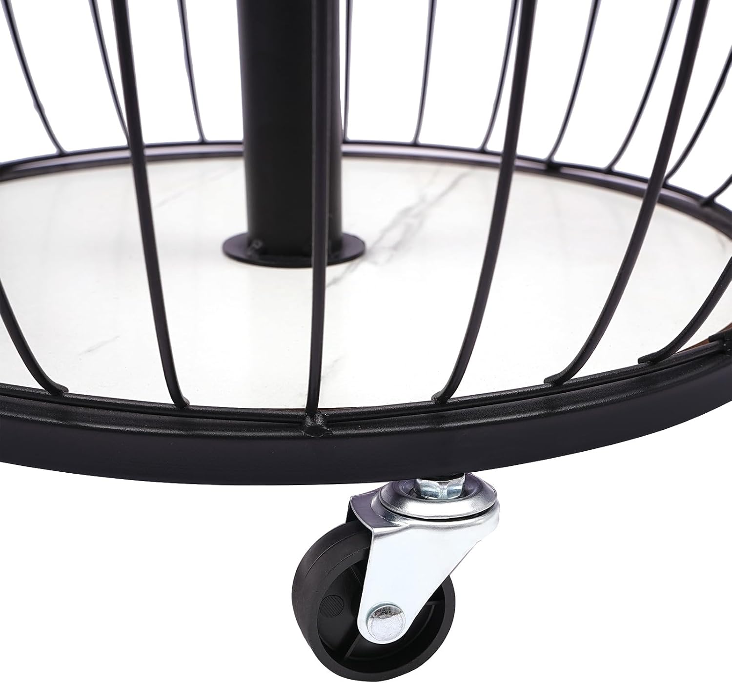 Floor Standing Coat Rack with Storage Basket and Wheels,Carbon Steel Hall Tree with 6 Hooks,Clothes Rack for Entryway,Bedroom,Black