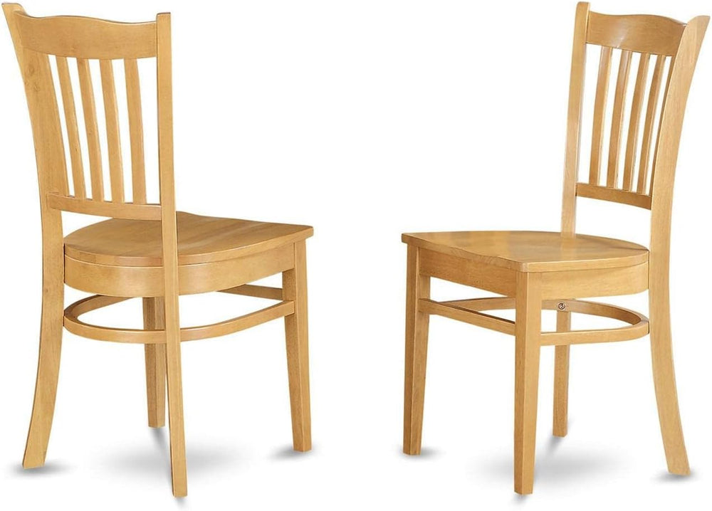 East West Furniture GRC-OAK-W Groton Kitchen Dining Chairs - Slat Back Wooden...