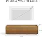 POVISON 71" Fully Assembled Mid Century Modern TV Stand with LED Lights, Media Console with 6 Drawers, Wood Slatted Entertainment Center, No Assembly Required, Fits 65-75 Inch TV