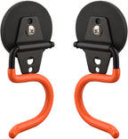ULIBERMAGNET Magnetic Mop Broom Holder,Heavy Duty Movable Magnetic Tools Holder,Anti-Slip Strong Metal Hooks Mop Shovel Hanger for Garage, Kitchen, Laundry, Garden(2 Pack/Orange)
