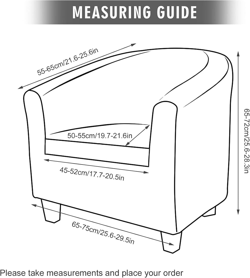 MIFXIN Tub Chair Slipcover 2-Piece Velvet Barrel Club Chair Covers with Cushi...
