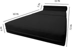D&D Futon Furniture Sleeper Chair Folding Foam Bed, Portable Studio Guest Sofa Beds 6 x 32 x 70 Black