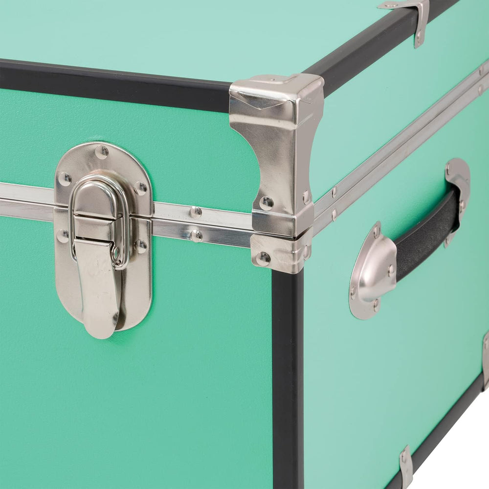 Seward Trunk Traveler 30" Rolling Trunk with Lock - Teal Vintage Suitcase