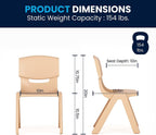 Flash Furniture Emmy Adjustable Classroom Activity Table with 6 Stackable Chairs, Plastic Activity Table for Kids, 23.625" W x 47.25" L, Natural