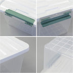 35 Quart Latch Box, Plastic Storage Bins with Lids, 4-Pack Stackable Clear Storage Organizing Box with Heavy Duty Latches