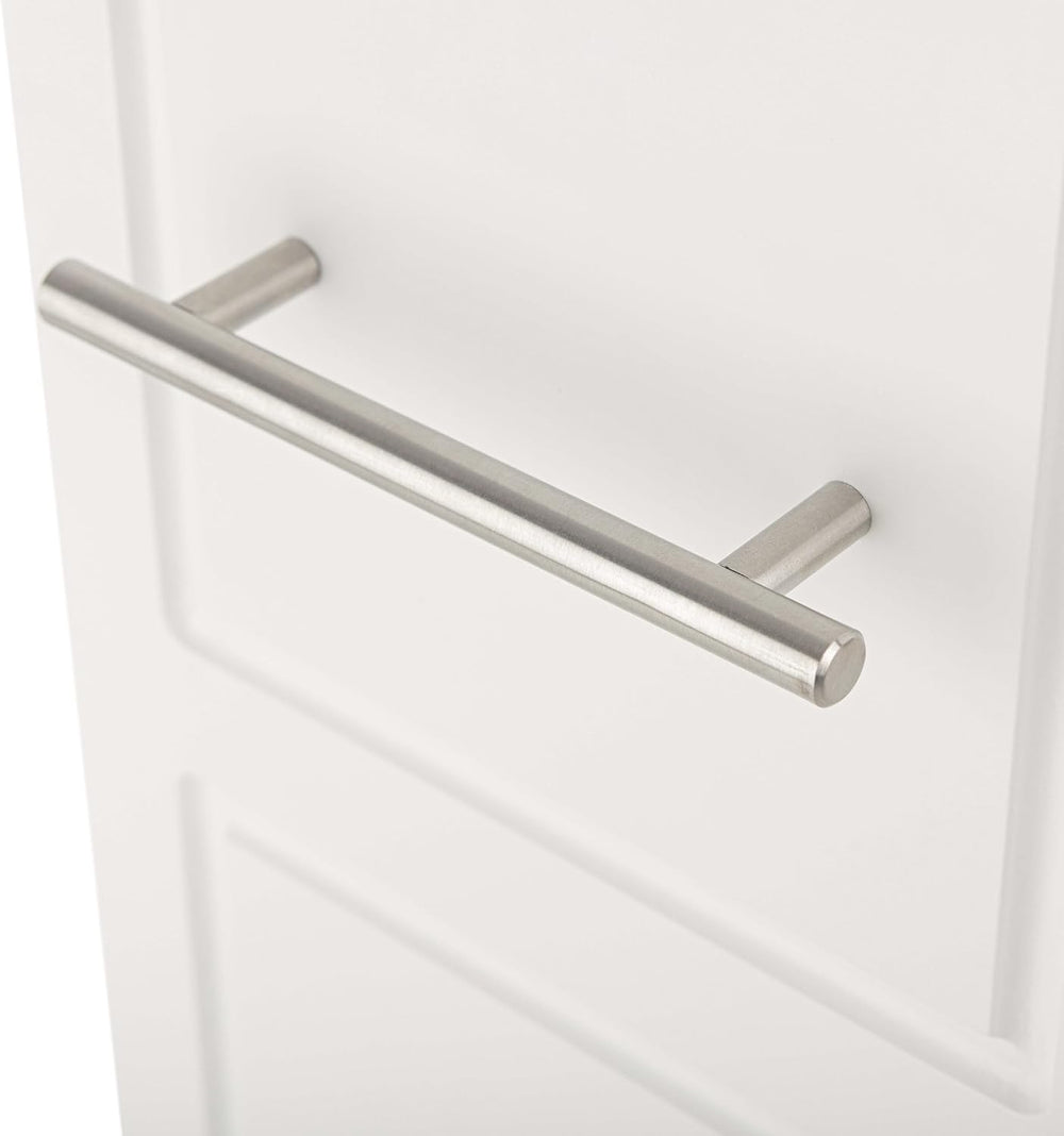 Lavish Home 3 Tier Slim Utility Rolling Storage Cart, White, 16.7”W x 9”D | N...