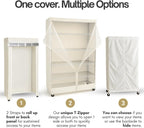 Formosa Covers Premium Clear Front Wire Shelf Steel Rack Cover Off White - Heavy-Duty Storage Solution for Wire Shelving Rack (48”Wx18”Dx72”H) - Waterproof PVC, Water/Dust Resistant Fabric, Zippers | Keep It Clean & Seen | Dustproof Waterproof 300D