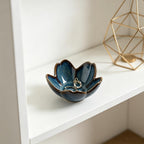 Floral Ceramic Jewelry Tray, 3.5" Ring Holder Trinket Bowl | Petite bowl keeps rings, earrings, keys, and keepsakes visible on vanities or dressers, making a sweet gift for women