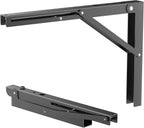 TORACK 16 inch Folding Wall Shelf Brackets, Space-Saving Collapsible Shelf Brackets for Garage, Kitchen, Laundry, Wall-Mounted Support Hinges for Workbench/Table