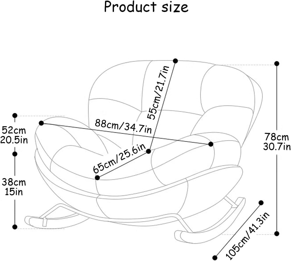 Cozy Accent Rocking Chair, Recliner Glider, Corner Reading Chair, High Backre...