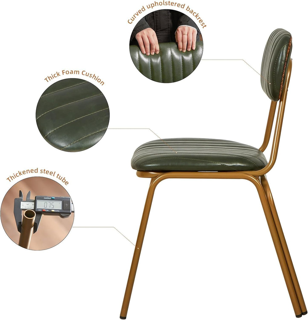 Mid Century Modern Dining Chairs Set of 4, Dark Green