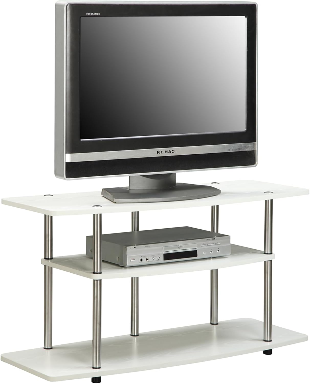 Convenience Concepts Designs2Go 3-Tier Wide TV Stand, White