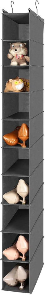 MAX Houser 10-Shelf Hanging Shoe Shelf Organizer, Hanging Shoe Storage for Closet (Grey)