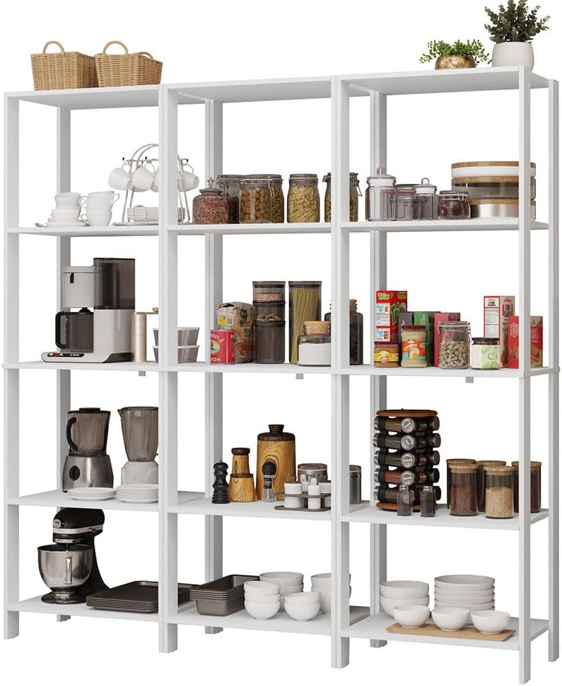 Madesa Kitchen Pantry Storage Rack with 15 Open Shelves 70" L Multiuse M...