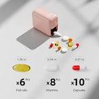 Restree Weekly Pill Organizer 7 Day one time a Day with Reminder, Detachable Travel Pill Case, Large Capacity Medicine Organizer for Vitamins, Supplements & Daily Medications (Pink)