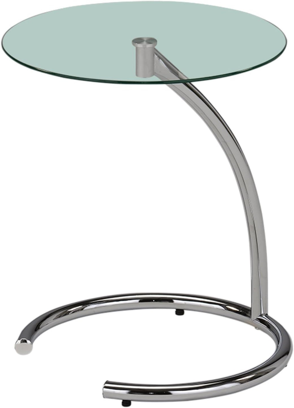 Kings Brand Furniture Leighton Round Glass End Table – Modern Metal Accent Si...