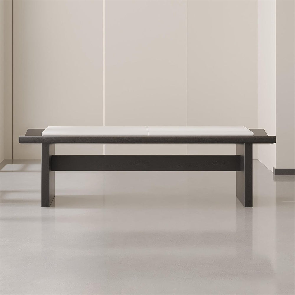 Modern Wooden Long Shoe-Changing Bench for Bedroom Dressing Room Leather Bed ...