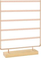 Earring Holder Organizer, Ear Jewelry Tree Organizer for Women, Earring Hanger with 5 Tiers & 120 holes (Rose Gold)