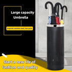 Stainless Steel Umbrella Stand Umbrella Storage Bin Space-Saving Perforated for Home Office Entryways Hotels (A)