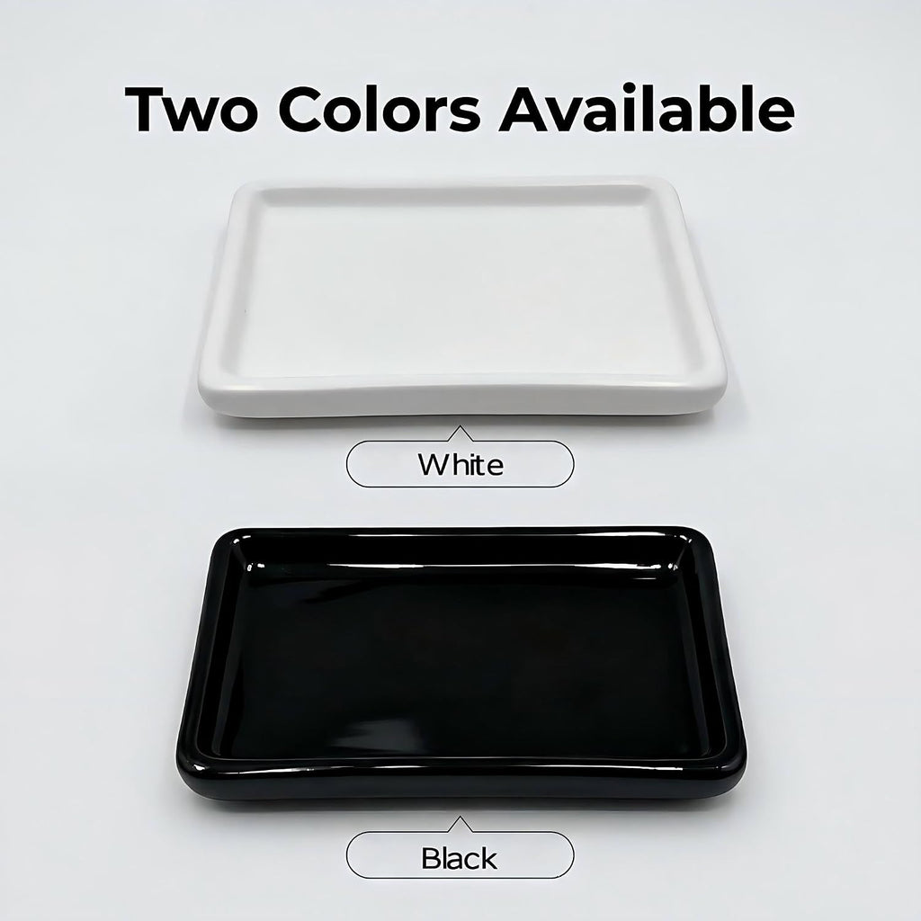 Square Minimalist Ceramic Ring Dish, White Jewelry Tray for Women, Modern Vanity Decor & Organizer, Ideal Engagement Wedding Birthday for Friend Sister