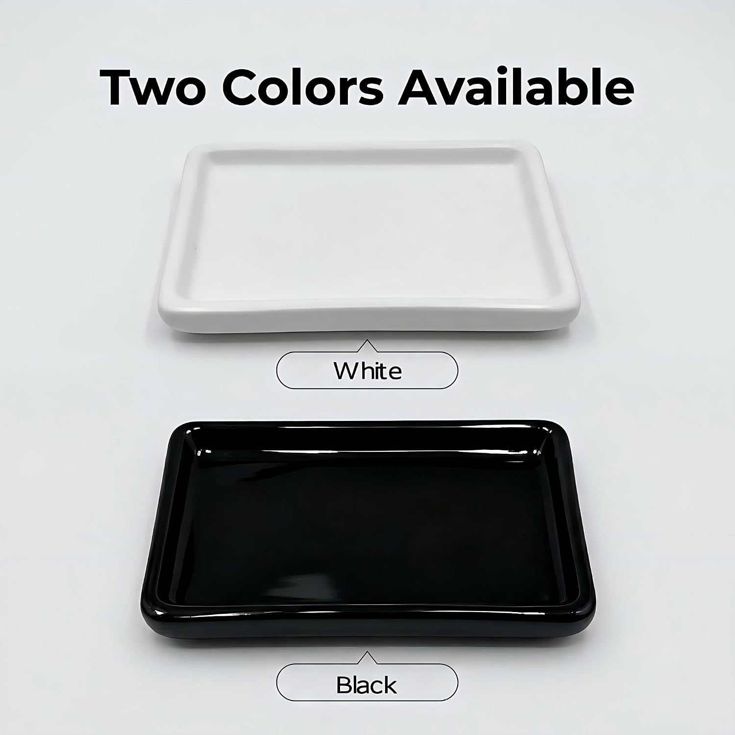 Square Minimalist Ceramic Ring Dish, White Jewelry Tray for Women, Modern Vanity Decor & Organizer, Ideal Engagement Wedding Birthday for Friend Sister