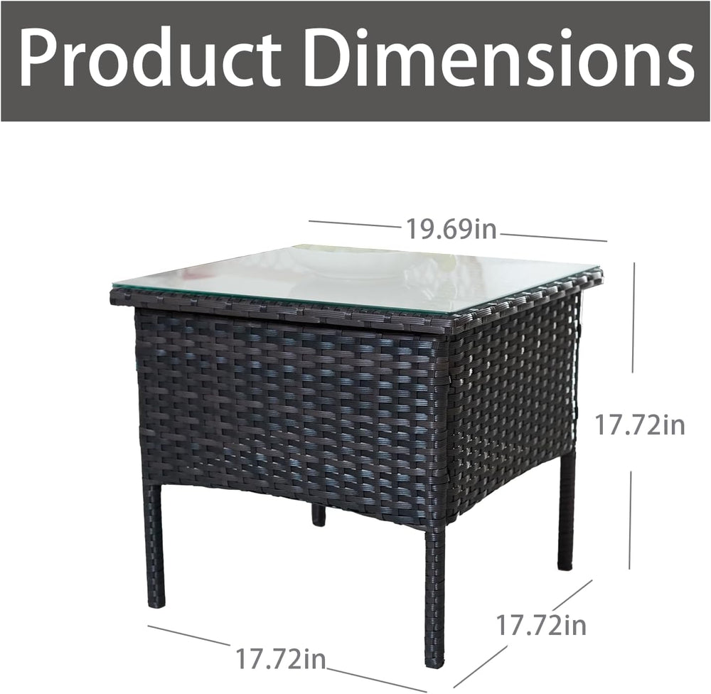 Outdoor Patio Wicker Table,Rattan Side Table,Modern Patio End Side Table with...