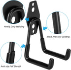 6 Pack Garage Hooks Heavy Duty - Supports 100 lbs, Utility Steel Garage Hanger & Organizer for Organizing Garden Lawn Tools, Ladders, Garden Hose, Digging Shovel, Bikes, Ropes