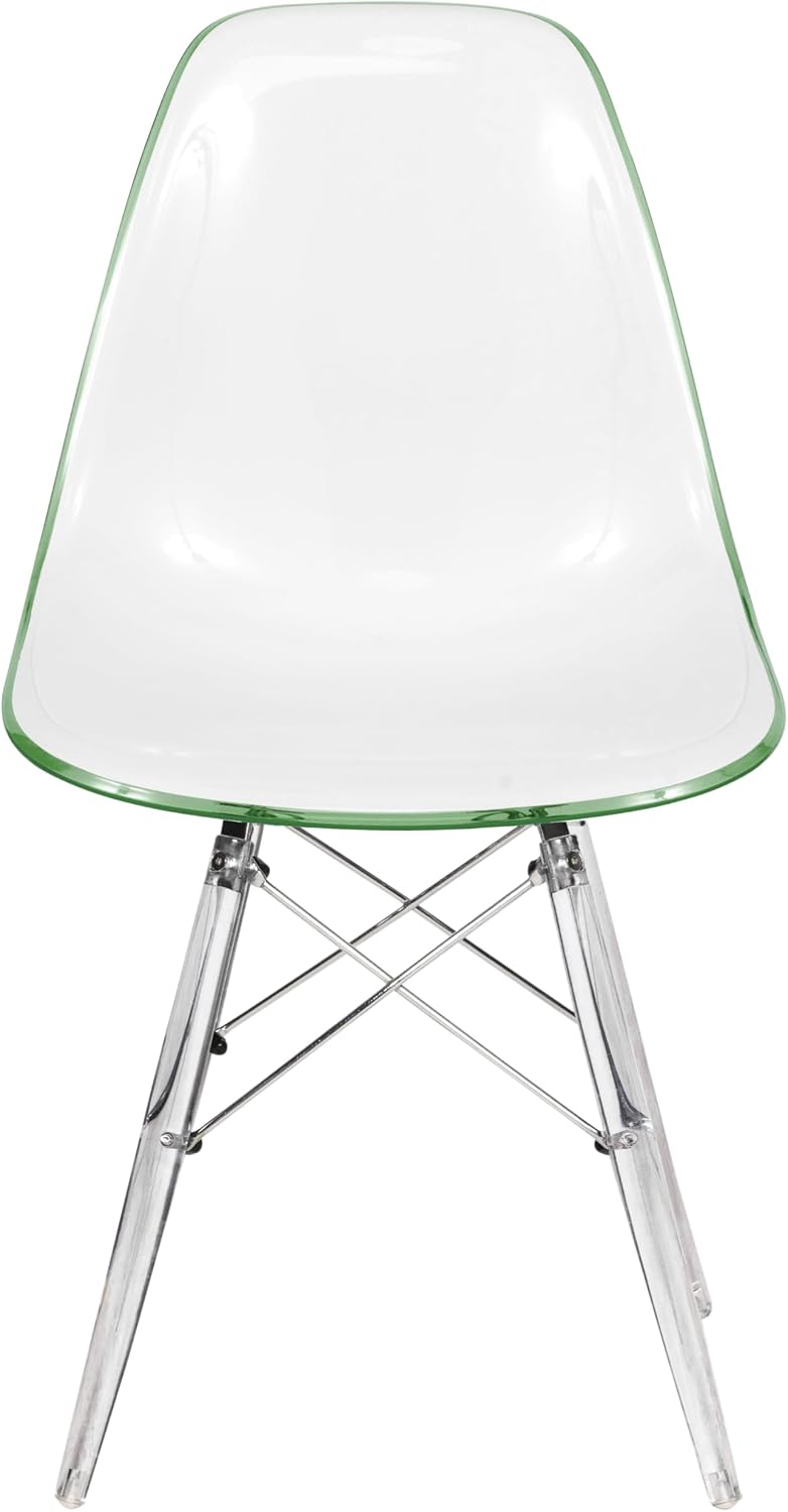 LeisureMod Cresco Modern Molded Dining Chair, Chrome-Plated Eiffel Base and A...