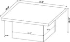 Coaster Home Furnishings - Devar - Wood - Square Coffee Table with Pedestal Base, Geometric Design and Transitional Style - Living Room - Dark Pine - 710888
