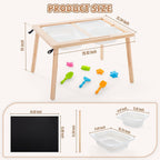 Sensory Tables for Toddlers,Kids Table with 3 Storage Bins, Activity Table with 7 Sand Toys, Indoor/Outdoor Play Sand Table, Gifts for Boys and Girls