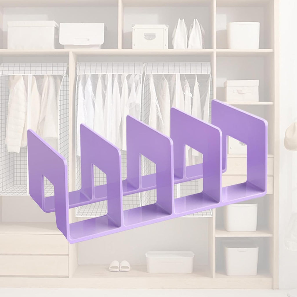 Wardrobe Divider Shelf Purse Organizer for Closet Shelf Dividers Purse Display Stand for Libraries, Purple