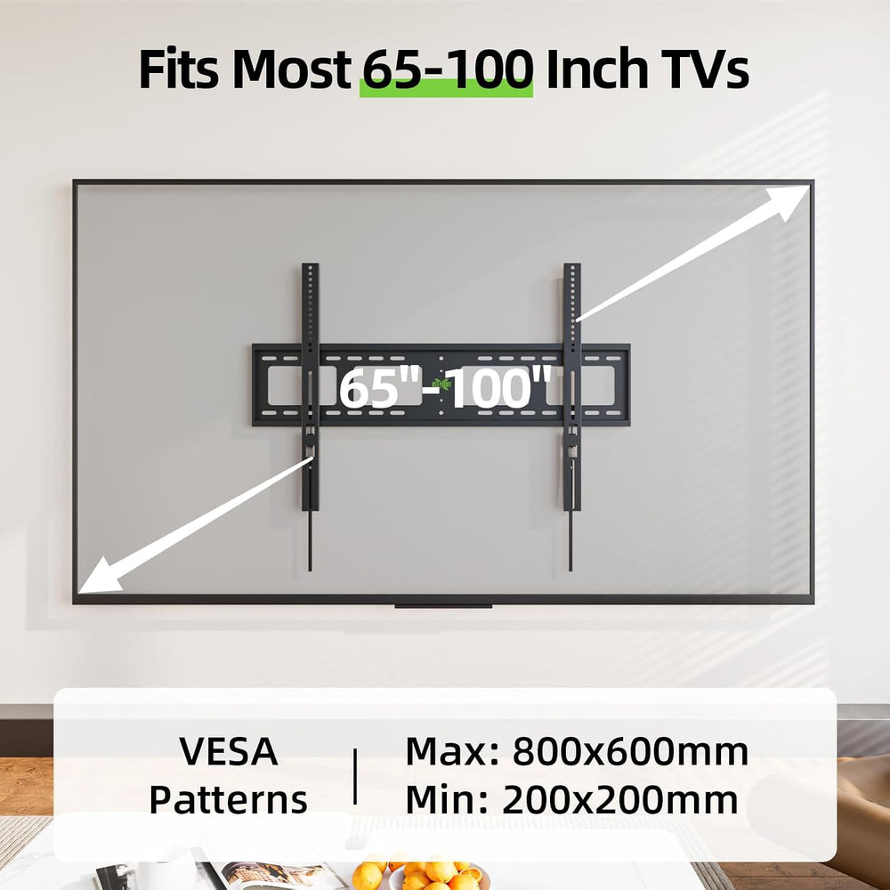 USX MOUNT Heavy Duty Fixed TV Wall Mount for 65-100 inch Flat TVs, Max Load 2...
